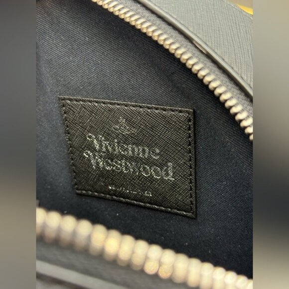 🆕 VIVIENNE WESTWOOD 🧿 NWOT Ruby Round Crossbody Bag, Black Jacquard - AUTH - Picture 12 of 16